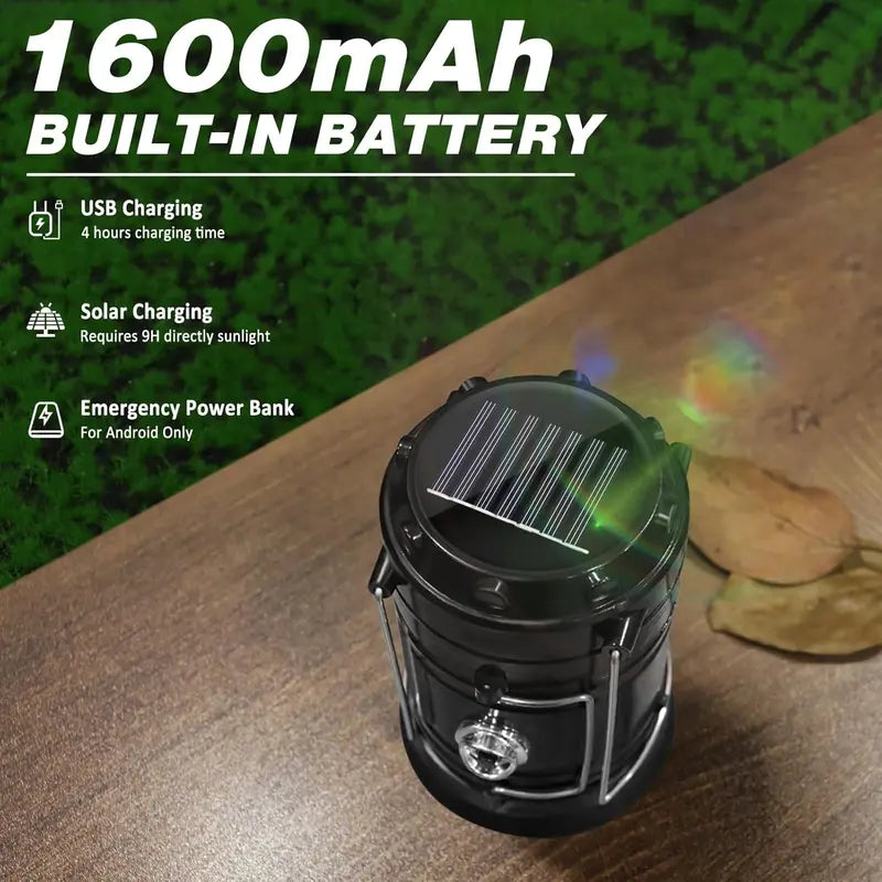 Ultra-Bright Collapsible Solar Camping Lantern & Power Bank