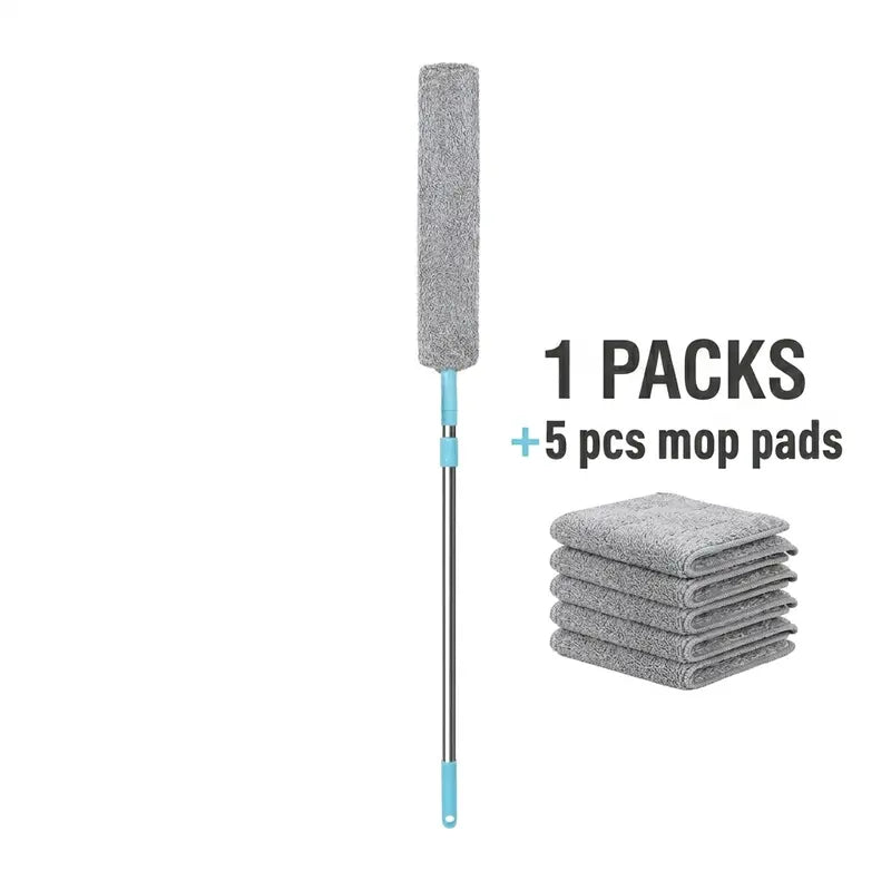 Ultra-Flat Bendable Microfiber Dust Wand For Deep Gap Cleaning