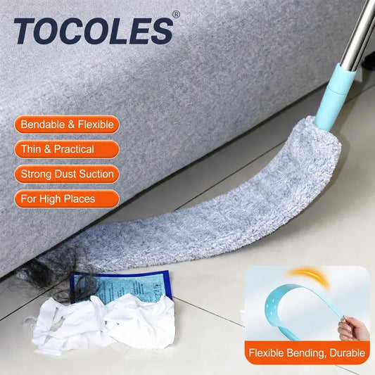 Ultra-Flat Bendable Microfiber Dust Wand For Deep Gap Cleaning