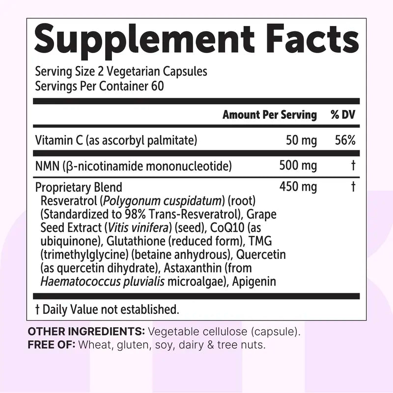 Ultimate NMN 1000mg Complex for Cellular Energy & Youthful Vitality