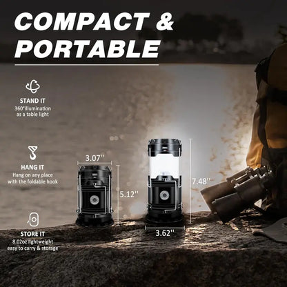 Ultra-Bright Collapsible Solar Camping Lantern & Power Bank