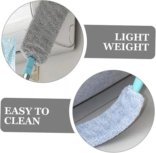 Ultra-Flat Bendable Microfiber Dust Wand For Deep Gap Cleaning