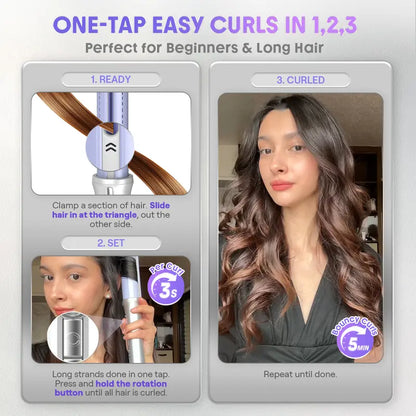 360° Airflow Styler Pro: Effortless Auto-Rotating Straightener & Curler for All-Day Hold