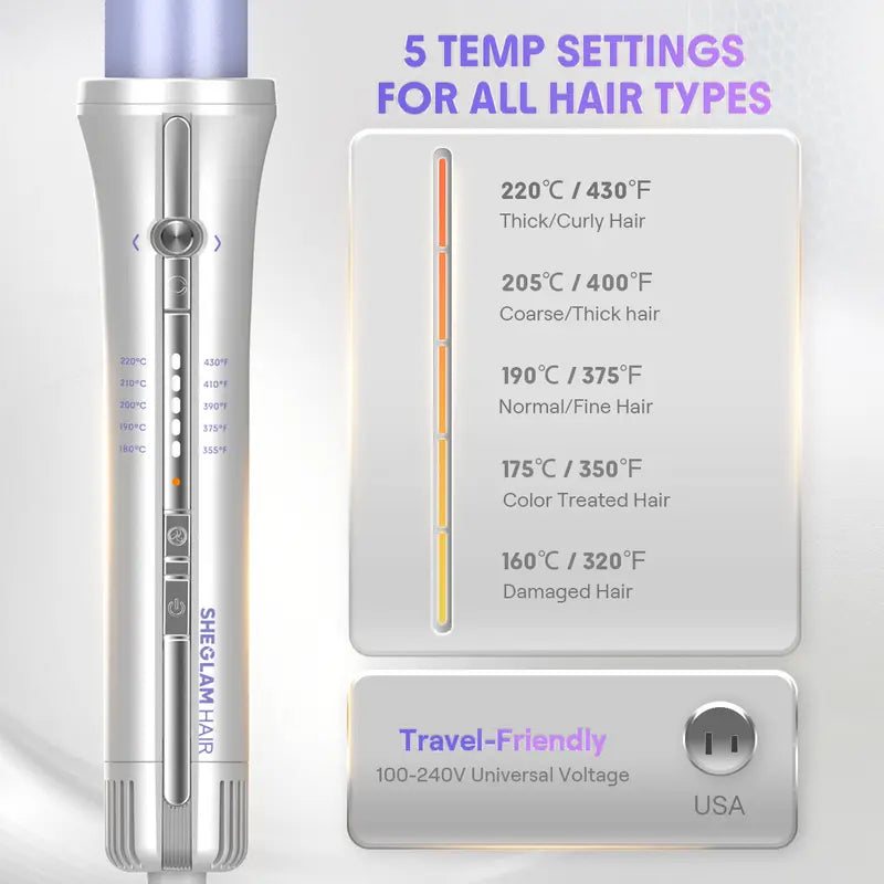 360° Airflow Styler Pro: Effortless Auto-Rotating Straightener & Curler for All-Day Hold